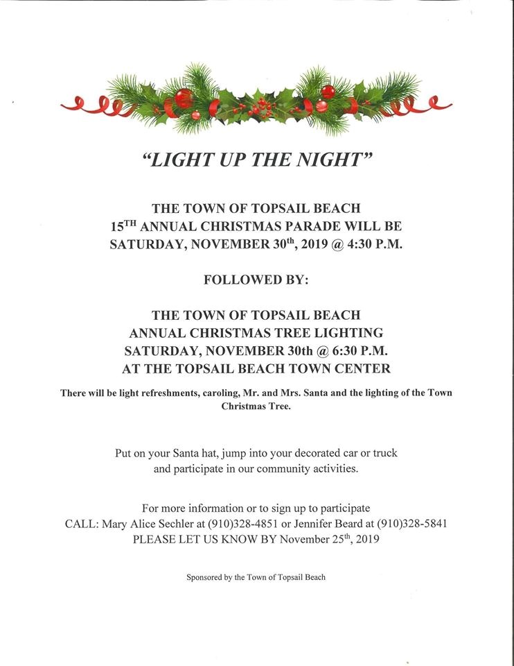 Town of Topsail Beach Tree Lighting and Lighted Parade